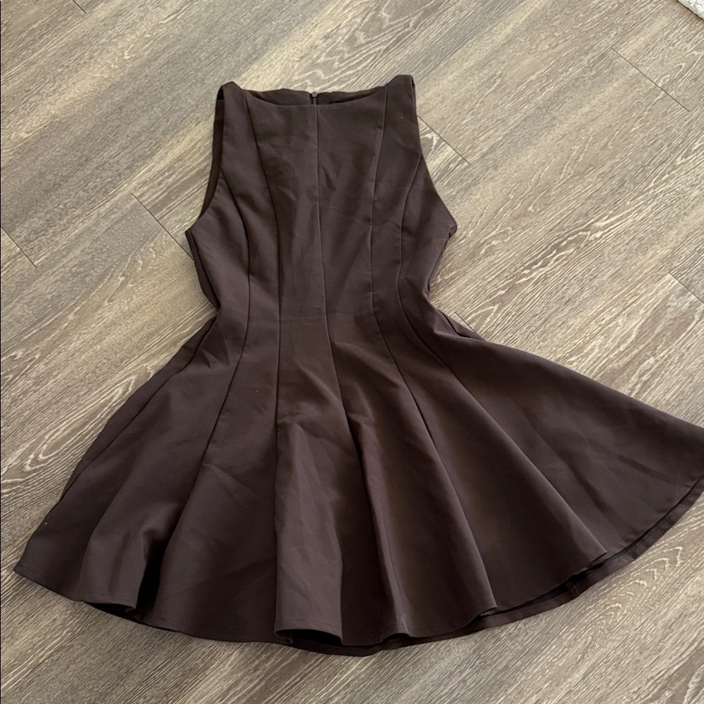 Zara Chocolate Brown Mini skater Dress